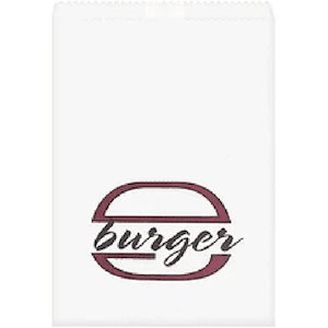 White Greaseproof bag Printed Burger