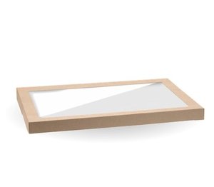 Large Bioboard Catering Tray Pla Window Lids