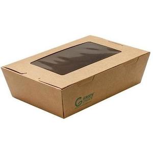 Green Choice Take Away Box Kraft PLA with Window - Small