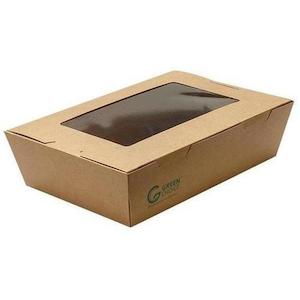 Green Choice Take Away Box Kraft PLA with Window - Medium