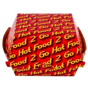 Chip Boxes Cups: Hot Food 2 Go Burger Clams