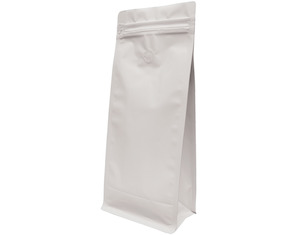 Coffee Bags: 1kg Box Bottom Coffee Bag | White kraft