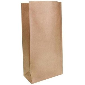 Brown Block Bottom Paper Bag No 2 Heavy Duty - 160(W) x 350(H) x 83(G) mm