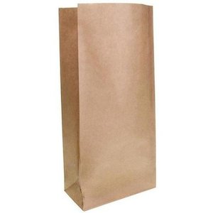 Brown Block Bottom Paper Bag No 4 Heavy Duty - 185(W) x 445(H) x 100(G) mm