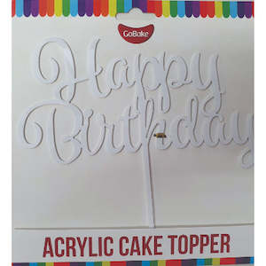 Cake: Happy Birthday Topper- White