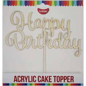 Cake: Happy Birthday Topper- Natural