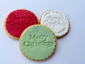 Cake: Merry Christmas Stamped Cookie - Gingerbread