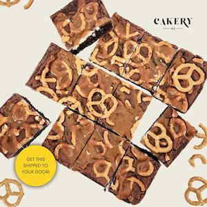 Cake: Salted Caramel Pretzel Brownie