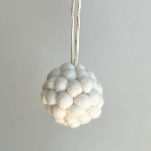 NZ Wool Christmas Baubles - Natural