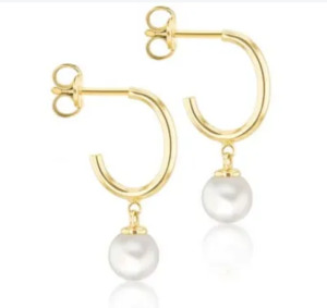 Pearl Drop Earrings - 9ct YG