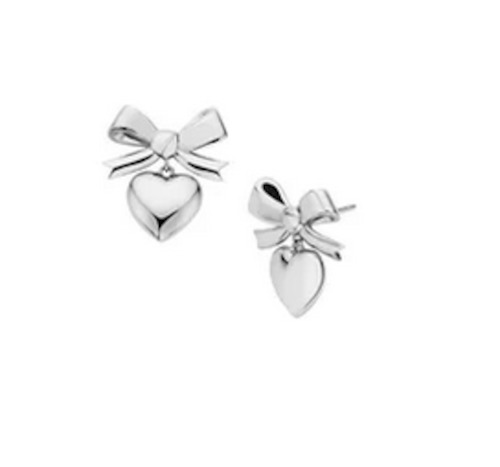 Superlove Bow Earrings Silver