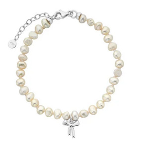 Jewellery: Petite Bow with Pearls Bracelet Silver