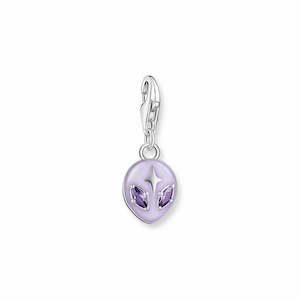 Glow Purple Alien Charm - CZ - Enamel - SS