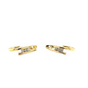 Jewellery: 10ct YG Diamond Hoop Earrings