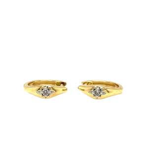 10ct YG Diamond Hoop Earrings