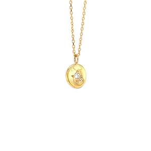 Diamond Button Enhancer Necklace - 9ct YG