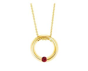 Round Ruby Pendant - 9ct YG