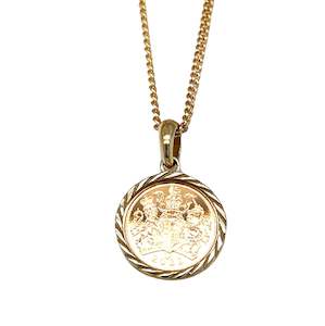 9ct YG QEII Quarter Sovereign Pendant