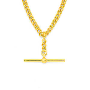 9ct Yellow Gold T-Bar Necklace - 45cm