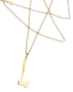 Jewellery: 9ct Yellow Gold Axe Pendant