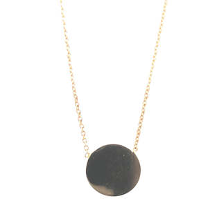 Jewellery: 9ct Yellow Gold Disk Necklace