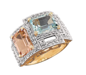 Aquamarine and Morganite Ring