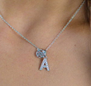 Luxury Letter "A" initial Pendant -SS