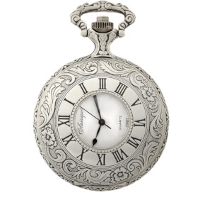 Classique - Gents Pocket Watch - White Dial Roman Numerals - Stainless Steel