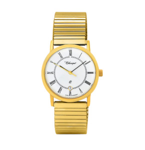 Classique - White Dial - Roman numerals - Gold Plated Fexi Strap