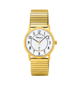 Classique - White Dial - Arabic numerals - Gold Plated Fexi Strap