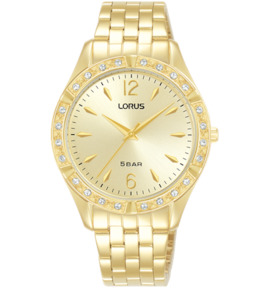 Ladies gold watch - Gold Dial - CZ