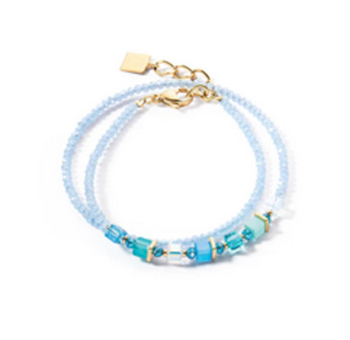 Joyful Colours Wrap Bracelet - Gold Turquoise