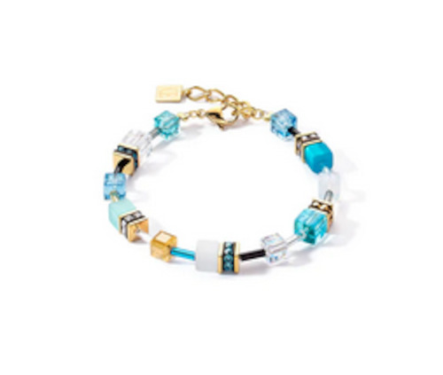 Fresh Turquoise, White & Gold Bracelet