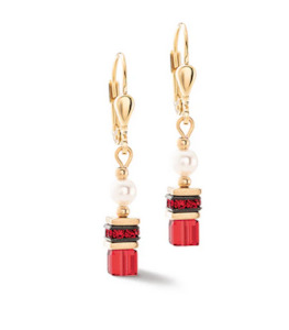 Princess Gold Red Earrings