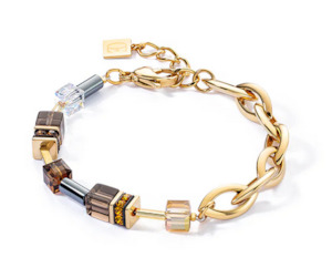 Jewellery: Chunky Chain Gold - Brown Bracelet