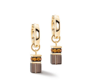 Chunky Chain Gold - Brown Earrings