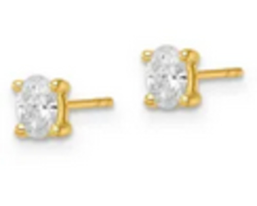 Oval LAB Diamond Studs - 9K YG - 0.50ct - F VS