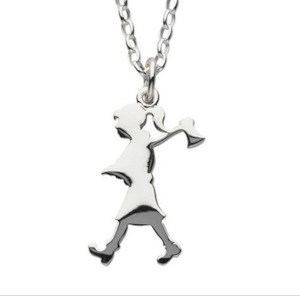 Girl With Axe Necklace -  50cm - Sterling Silver