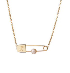 Runaway Safety Pin Necklace Gold-Plated