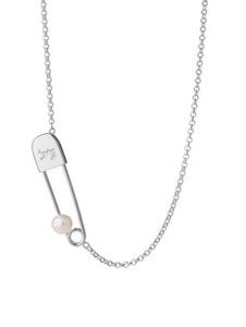 Runaway Safety Pin Necklace - Silver