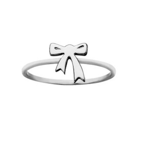 Mini Bow Ring - Silver - Size P