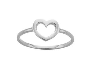 Mini Heart Ring - Silver - Size O