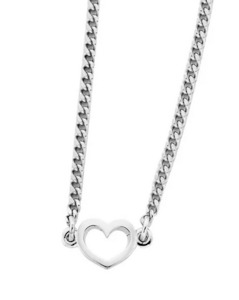 Mini Heart Necklace - 45cm - Silver