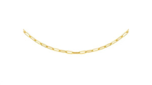 9ct Yellow Gold Paperclip Chain - 50cm