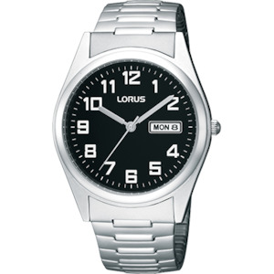 Mens Daywear Watch - Stretchy Band - Black Dial