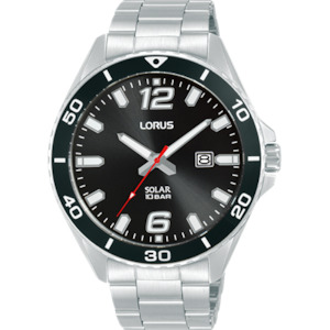 Gents Dress Watch - Stainless Steel Bracelet - Black Dial