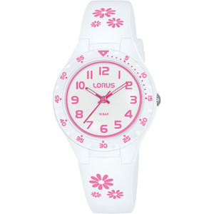 Lorus Kids White/Pink Daisy Watch