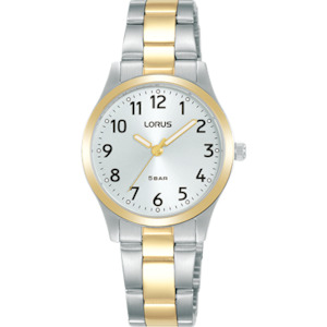 Ladies 2 Tone Watch - Stainless Steel Strap - White Dial