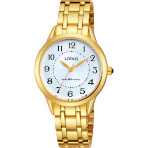 Ladies Dress Watch - Gold Bracelet - White Dial