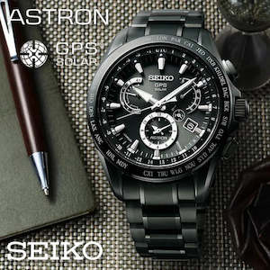 Seiko Astron Titanium Mens Sport Watch Black